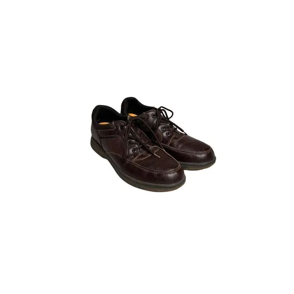 Earth Spirit brown leather Dennis lace up loafers size 9.5 wide width
